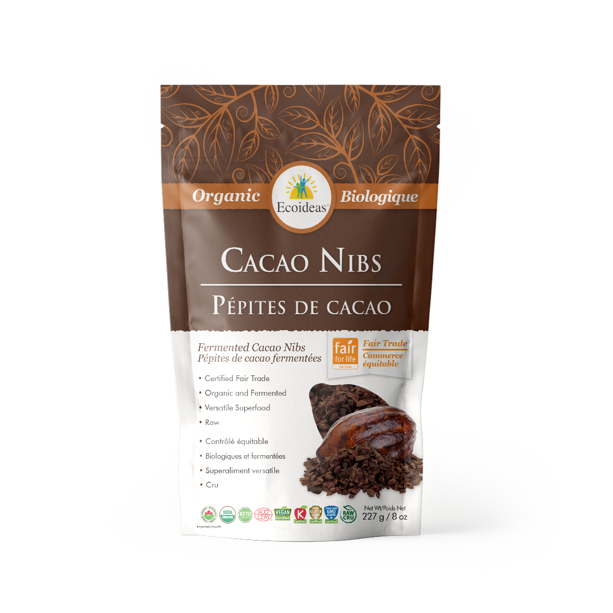 Organic Fair Trade Cacao Nibs - (227g)² – Ecoideas