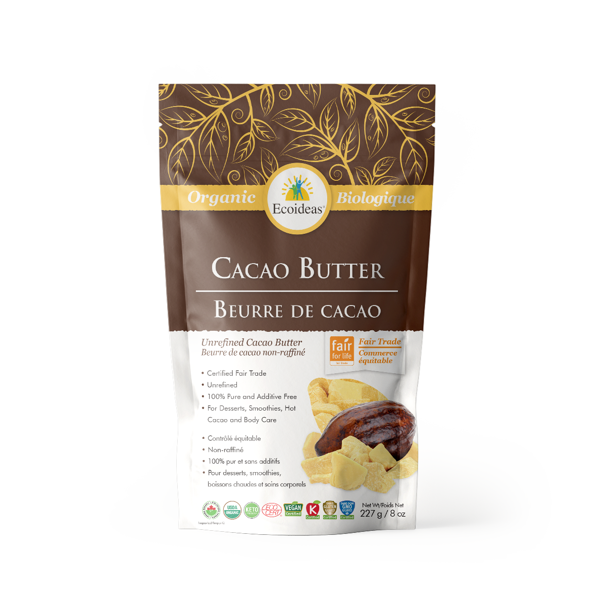 Organic Fair Trade Cacao Butter - (227g)² – Ecoideas