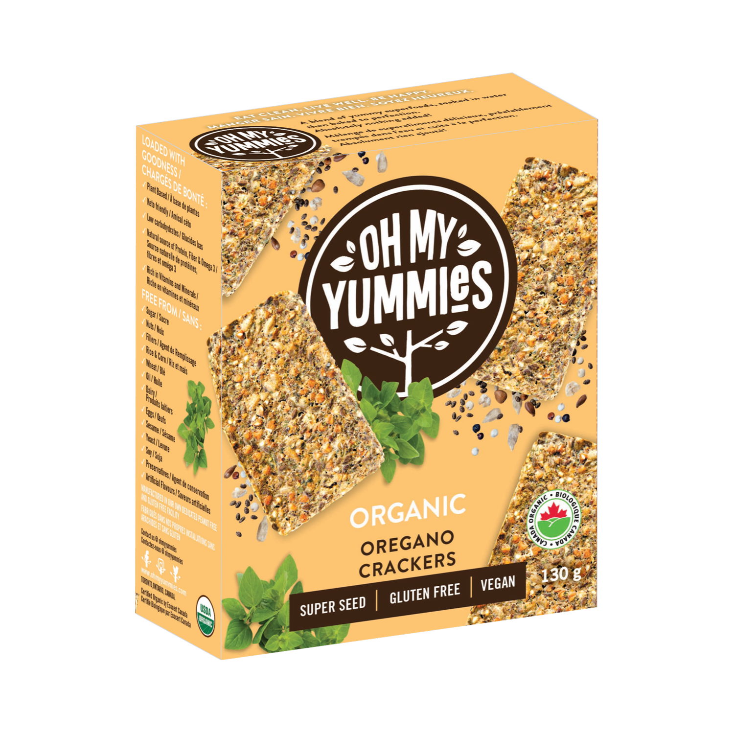 Oh My Yummies - Organic Oregano Crackers - (130g)