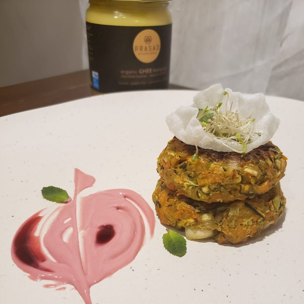 Zucchini Carrot Fritters by Prasad Ghee