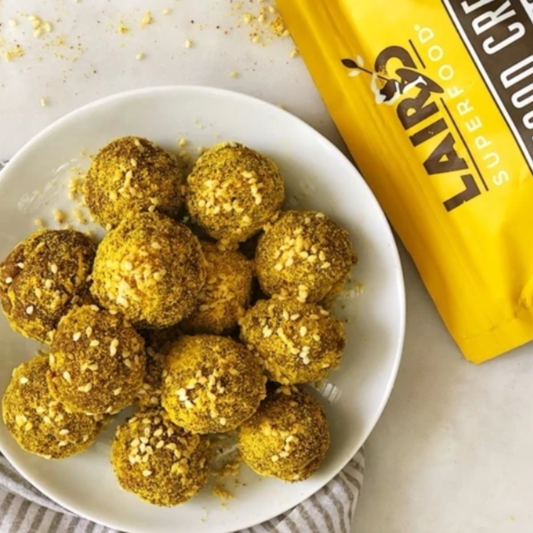 Golden Energy Bites with Laird Turmeric Superfood Creamer