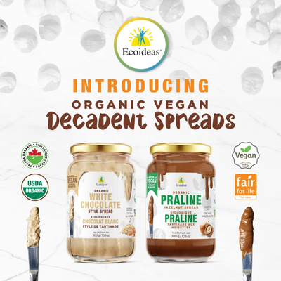 PRODUCT LAUNCH: ECOIDEAS VEGAN WHITE CHOCOLATE AND PRALINE SPREAD