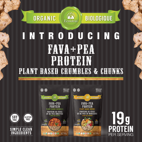 PRODUCT LAUNCH: ECOIDEAS ORGANIC FAVA + PEA PROTEIN CRUMBLES & CHUNKS