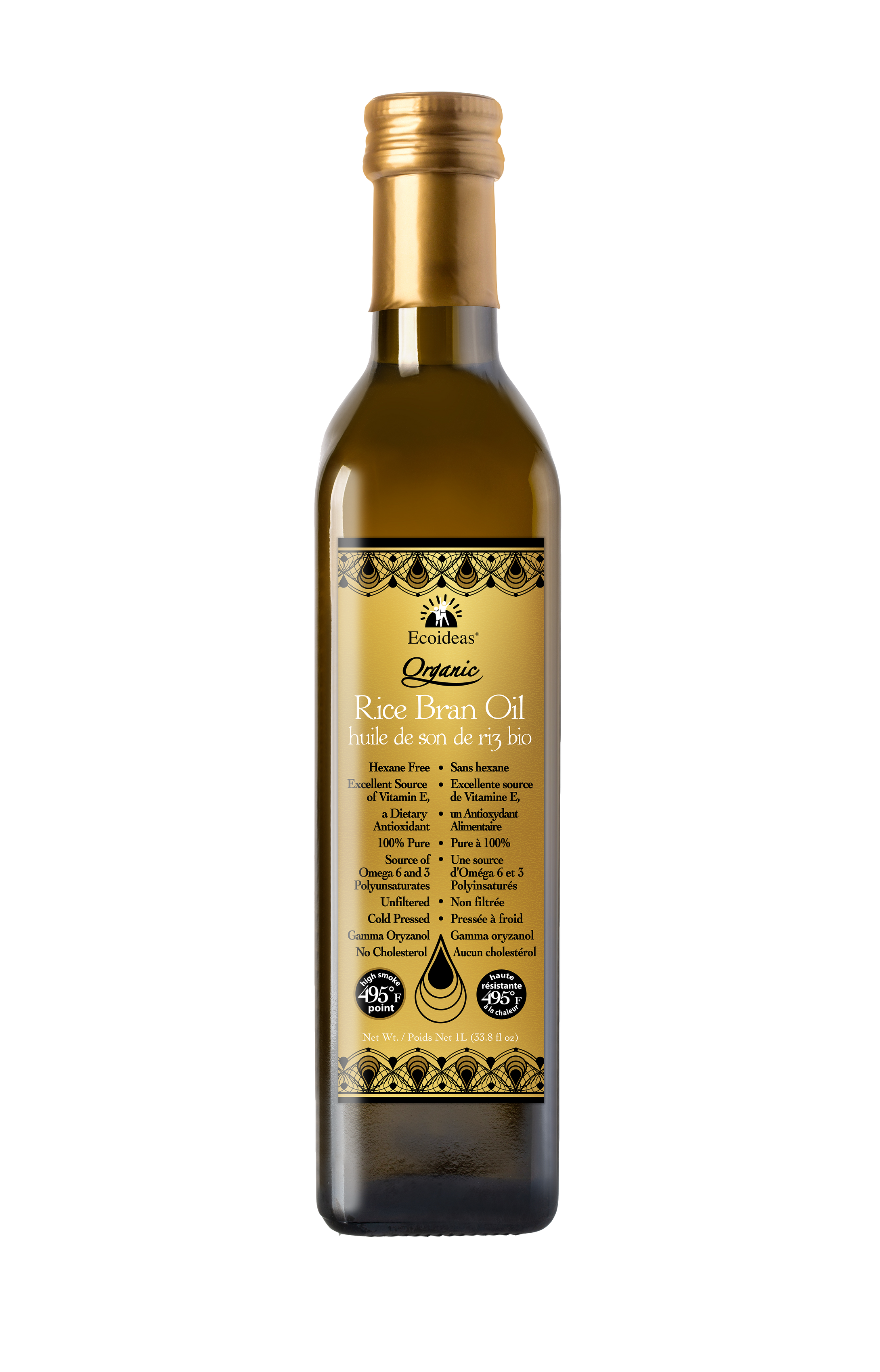 Ecoideas Organic Rice Bran Oil - ( l L)