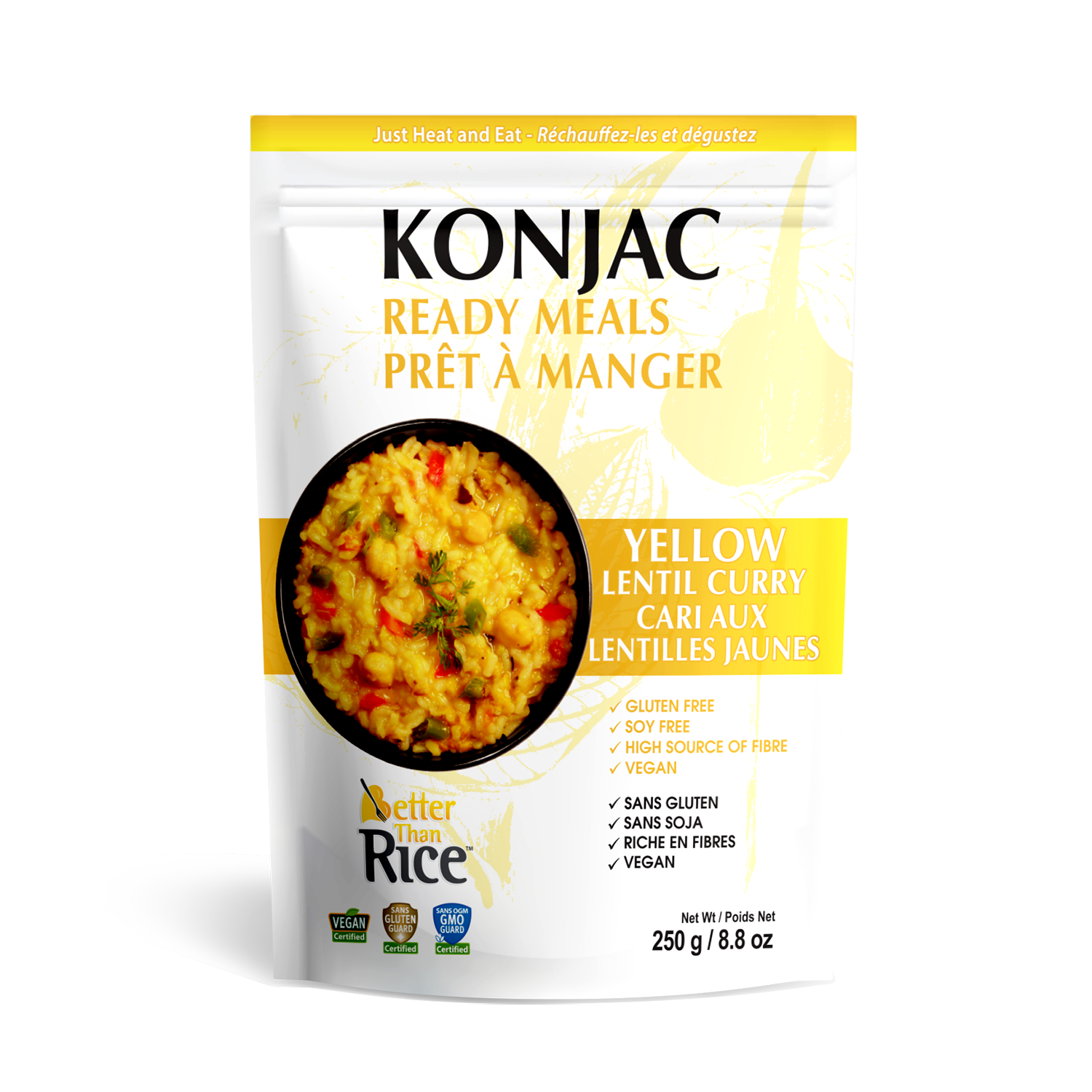 Ready Meal Yellow Lentil Curry with Konjac Rice - (250g)