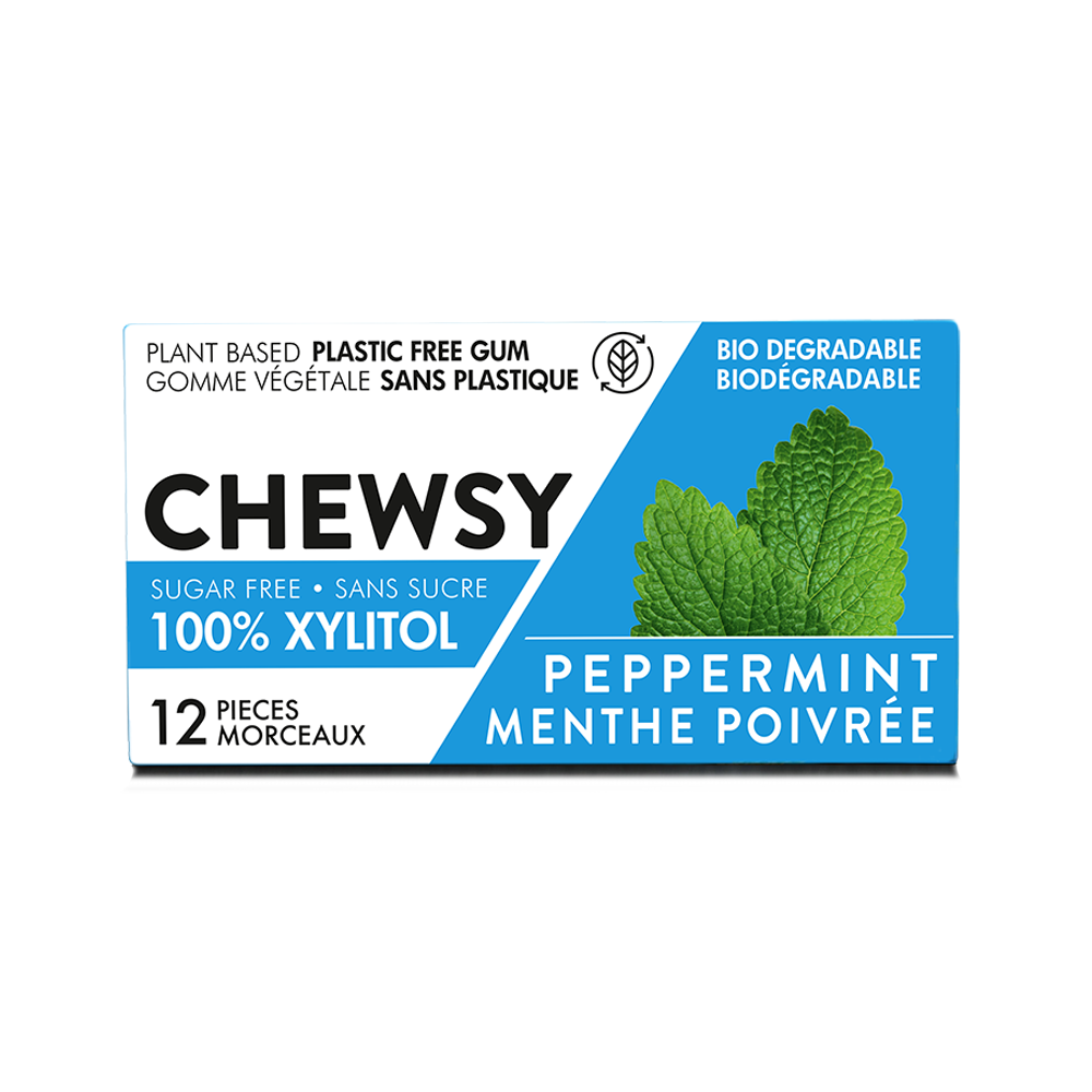 Peppermint plant based plastic & sugar-free gum - (18g x12)