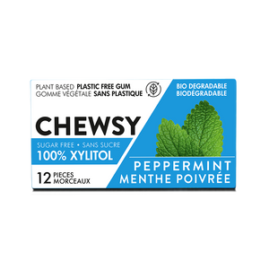 Peppermint plant based plastic & sugar-free gum - (18g x12)