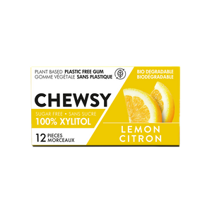 Lemon plant based plastic & sugar-free gum - (18g x12)