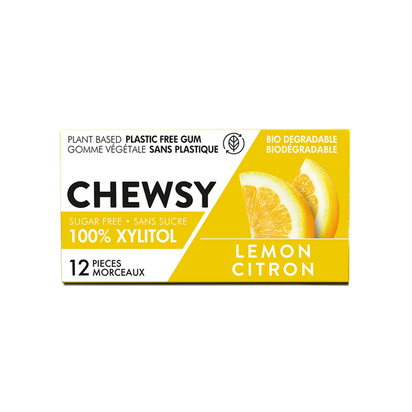 Lemon plant based plastic & sugar-free gum - (18g x12)