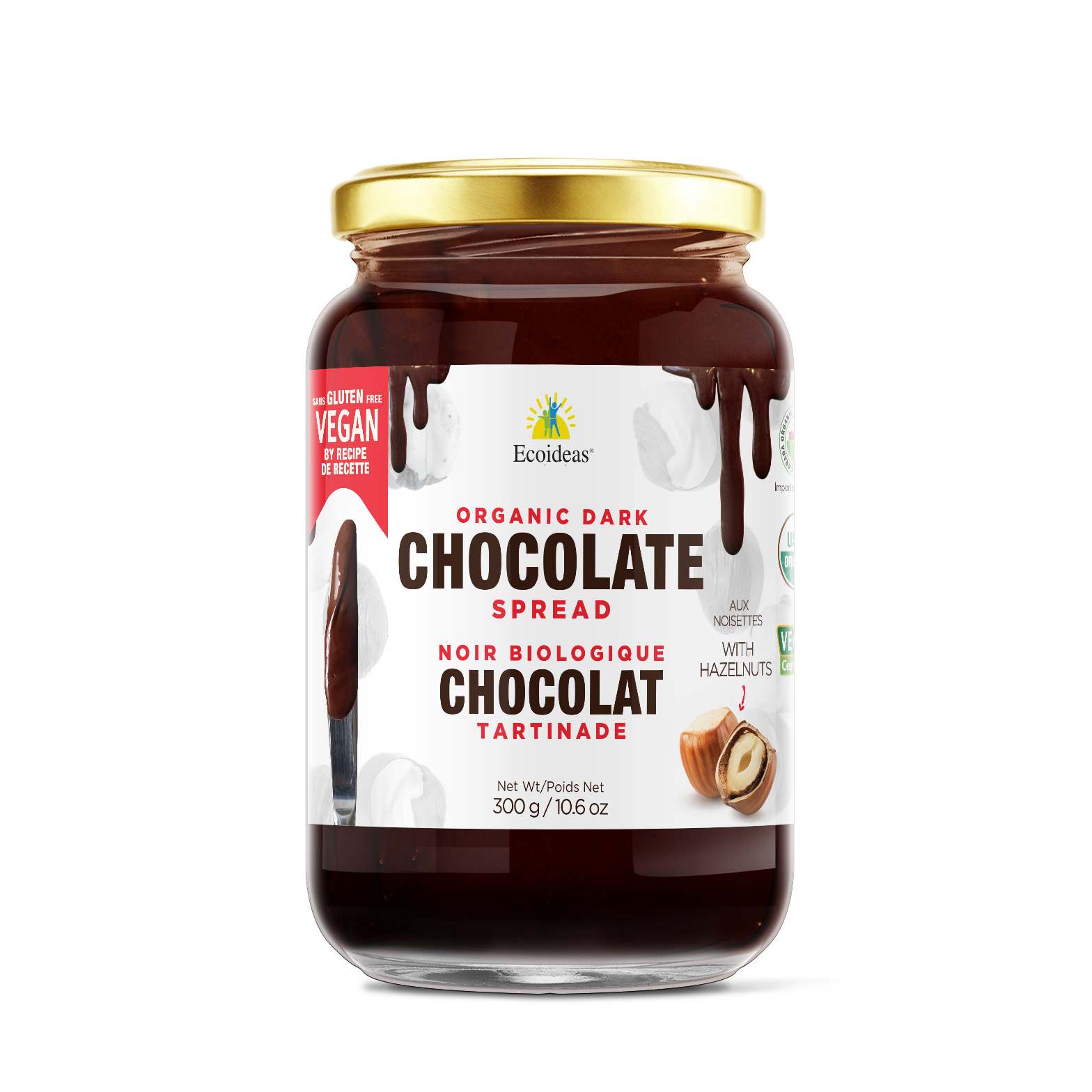 Organic Fair Trade Dark Chocolate Hazelnut Spread - (300g)