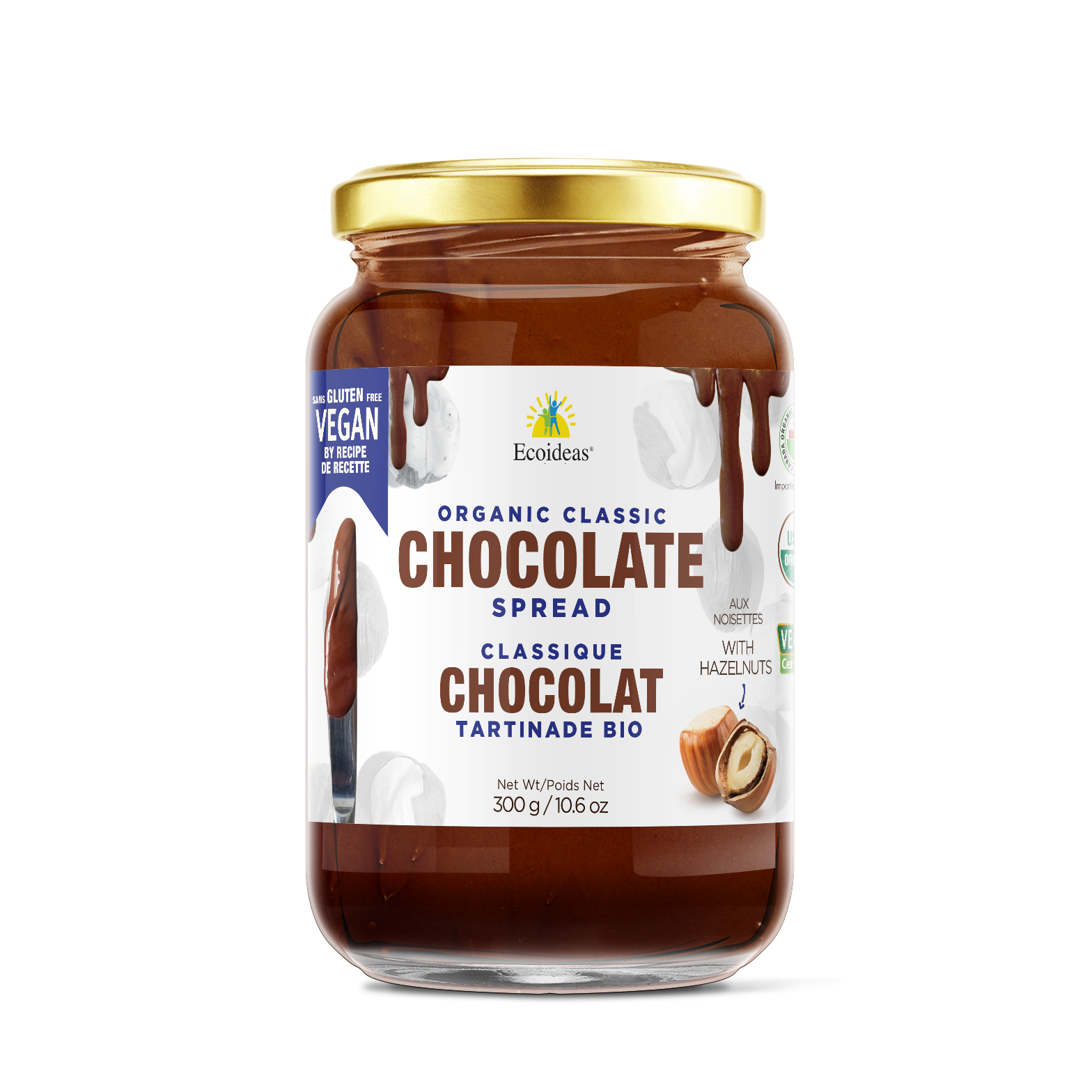 Organic Fair Trade Vegan Chocolate Hazelnut Spread - (300g)