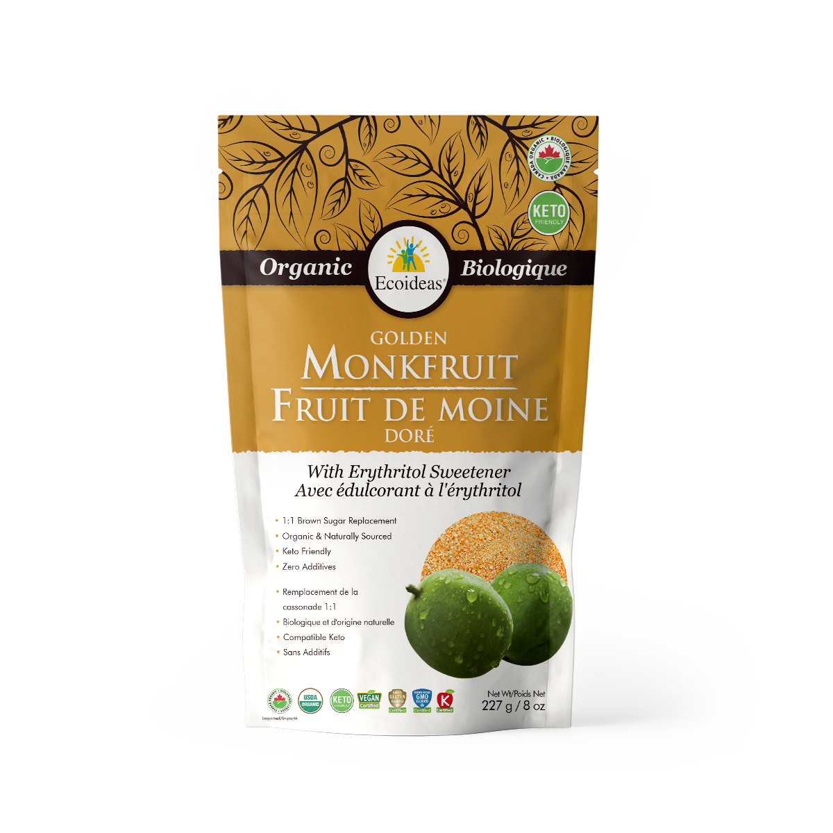 Organic Monkfruit with Erythritol - Golden - (227g)
