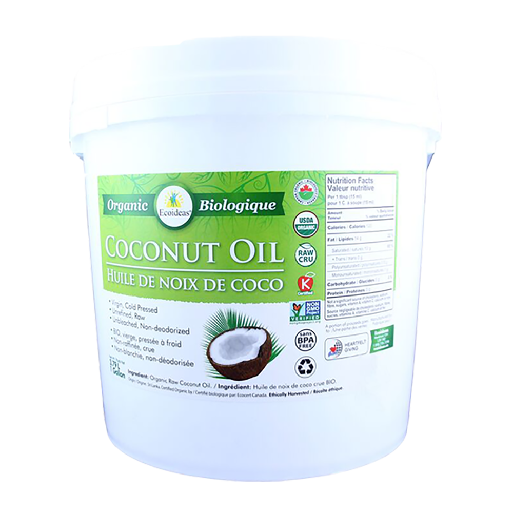 Ecoideas® Organic Coconut Oil - (1 gallon 3.79 L)