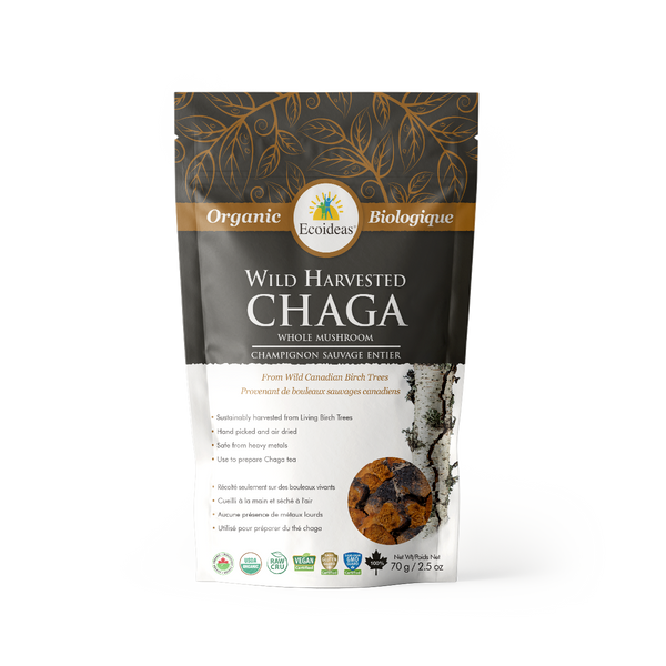 Organic Chaga Whole Chunks  - (70g)