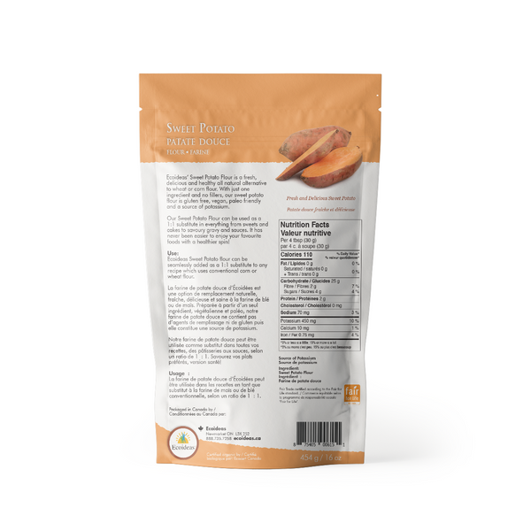 Organic Fair Trade Sweet Potato Flour - (454g)