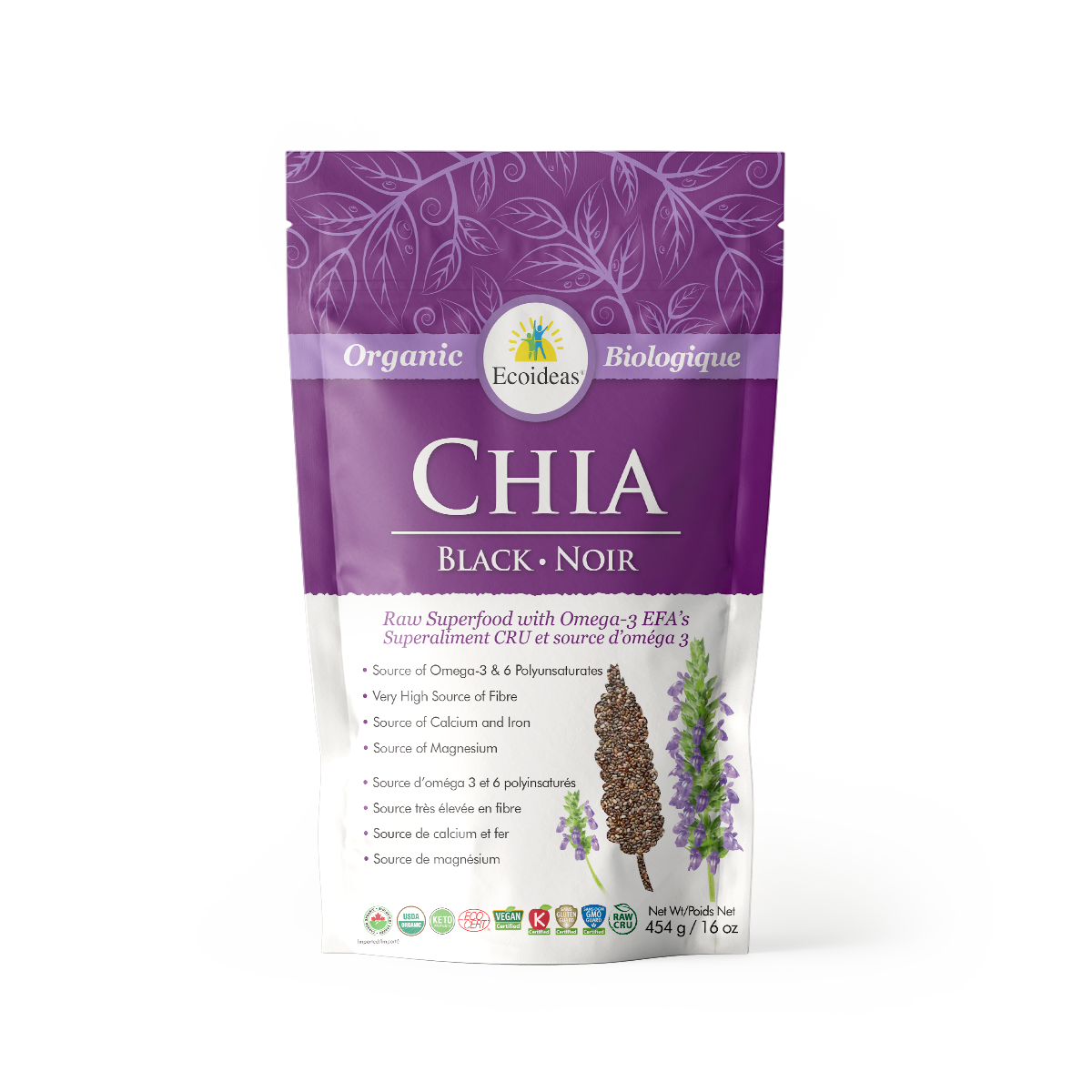 Organic Black Chia Seeds - (454g)