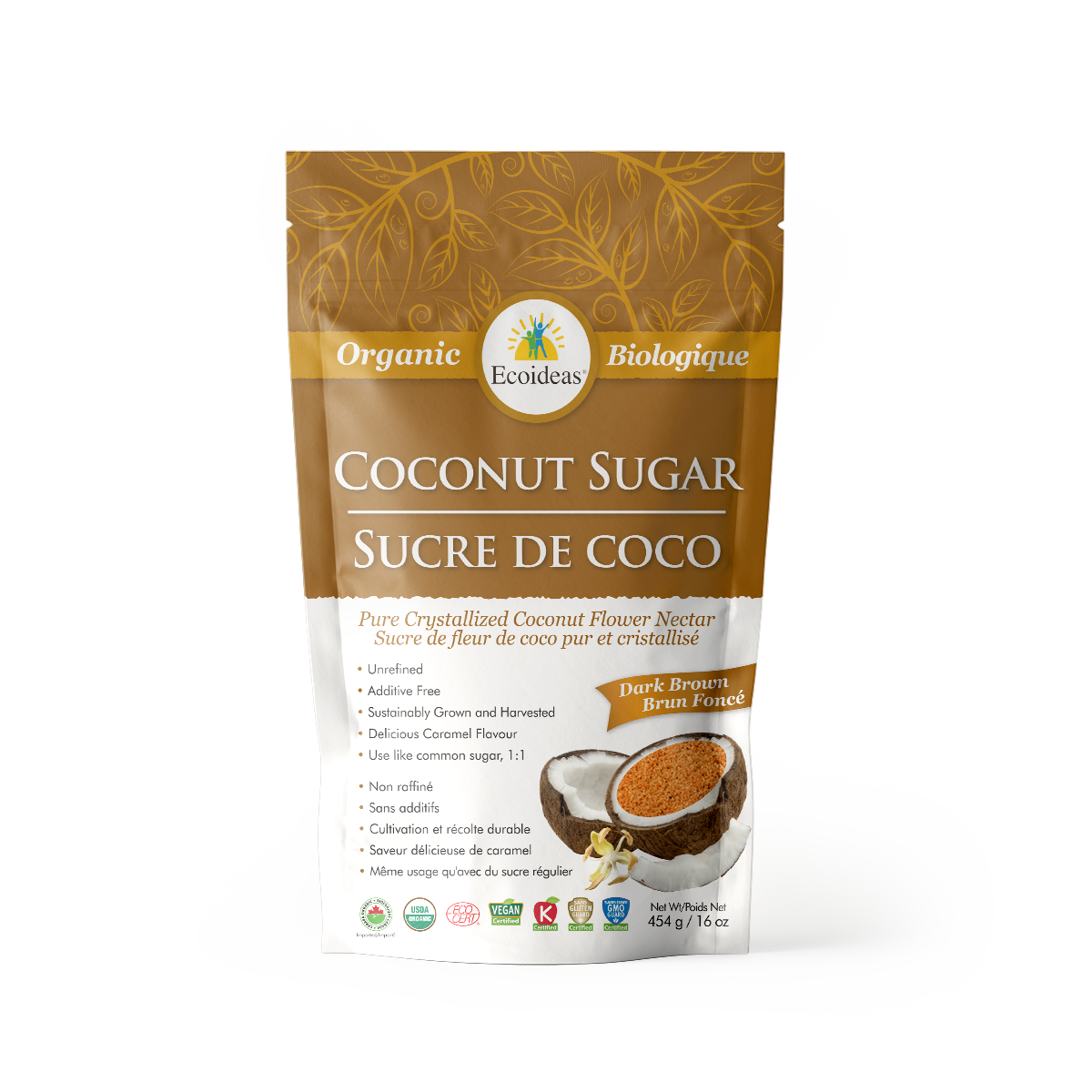 Organic Coconut Sugar - Dark Brown - (454g)