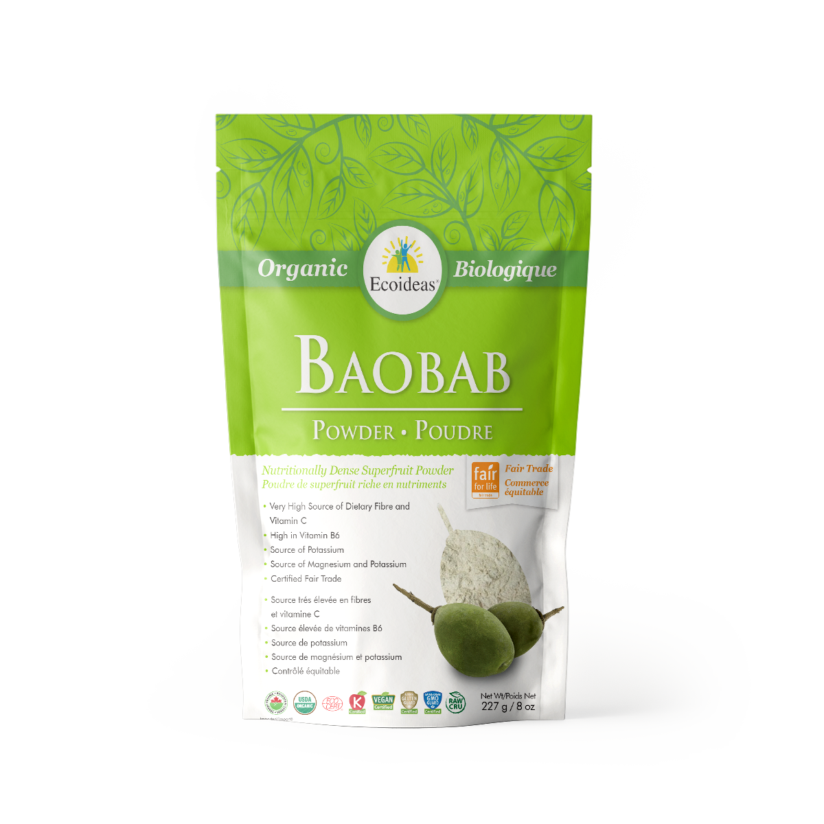 Organic Fair Trade Baobab Fruit Pulp Powder - (227g)²