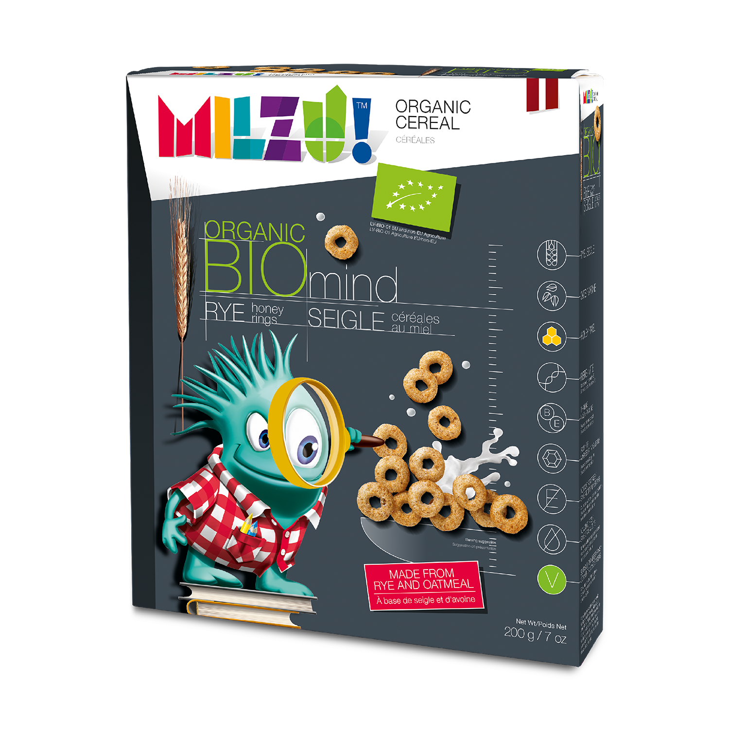 Milzu - Org. Cereal Rings With Honey - (200g)