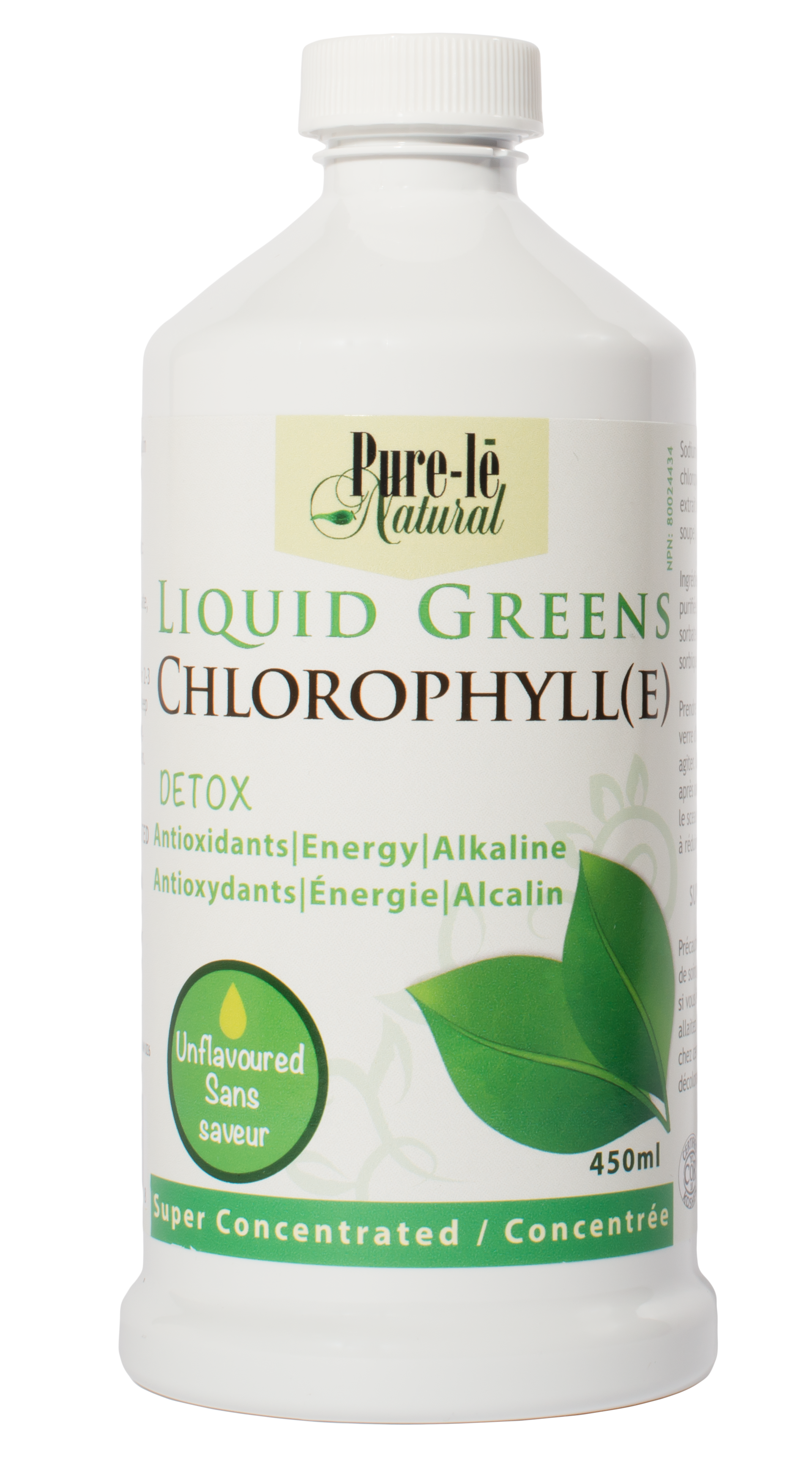 Pure-le Natural Liquid Greens Chlorophyll Unflavoured 450ml