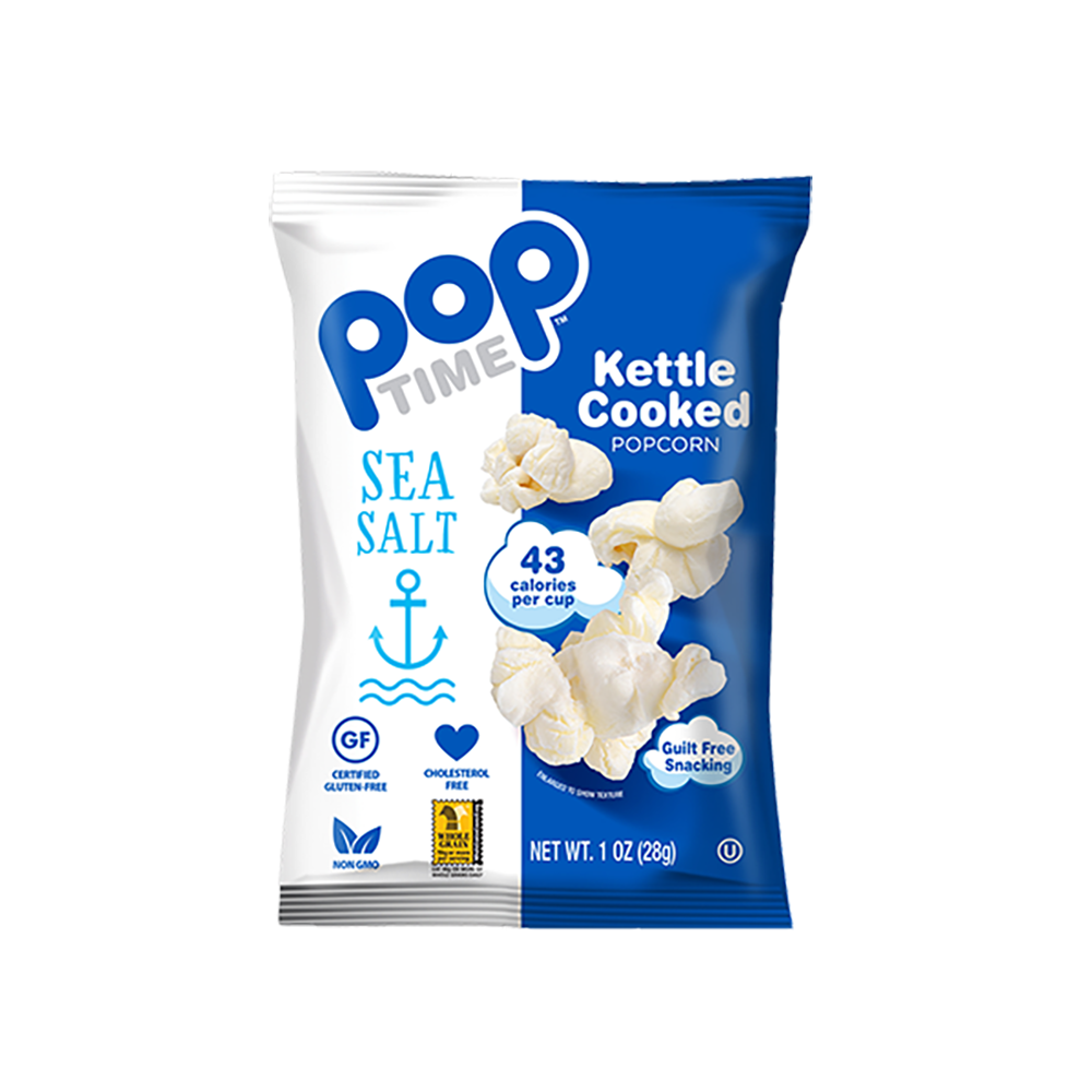 Pop Time - Sea Salt Kettle Cooked Popcorn  - (128g)