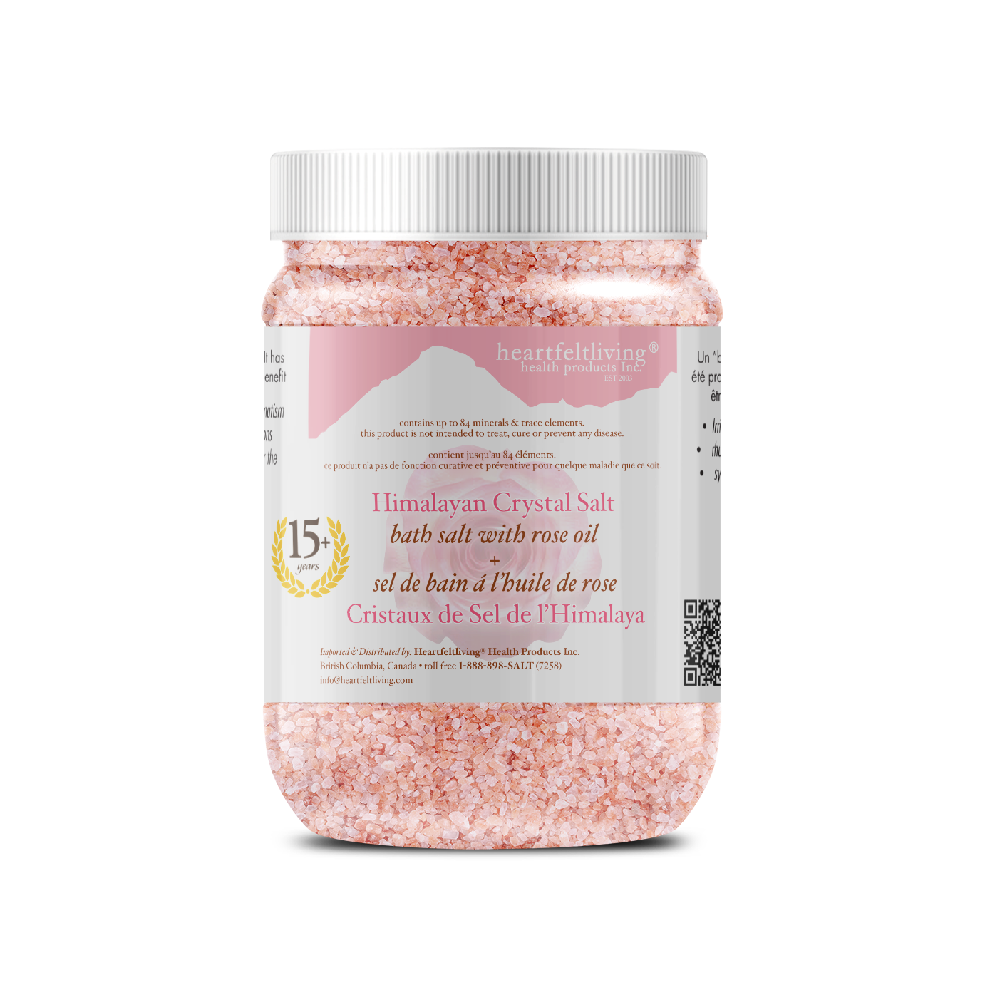 HeartFeltLiving Bath Salt with Rose Oil - (1000g)
