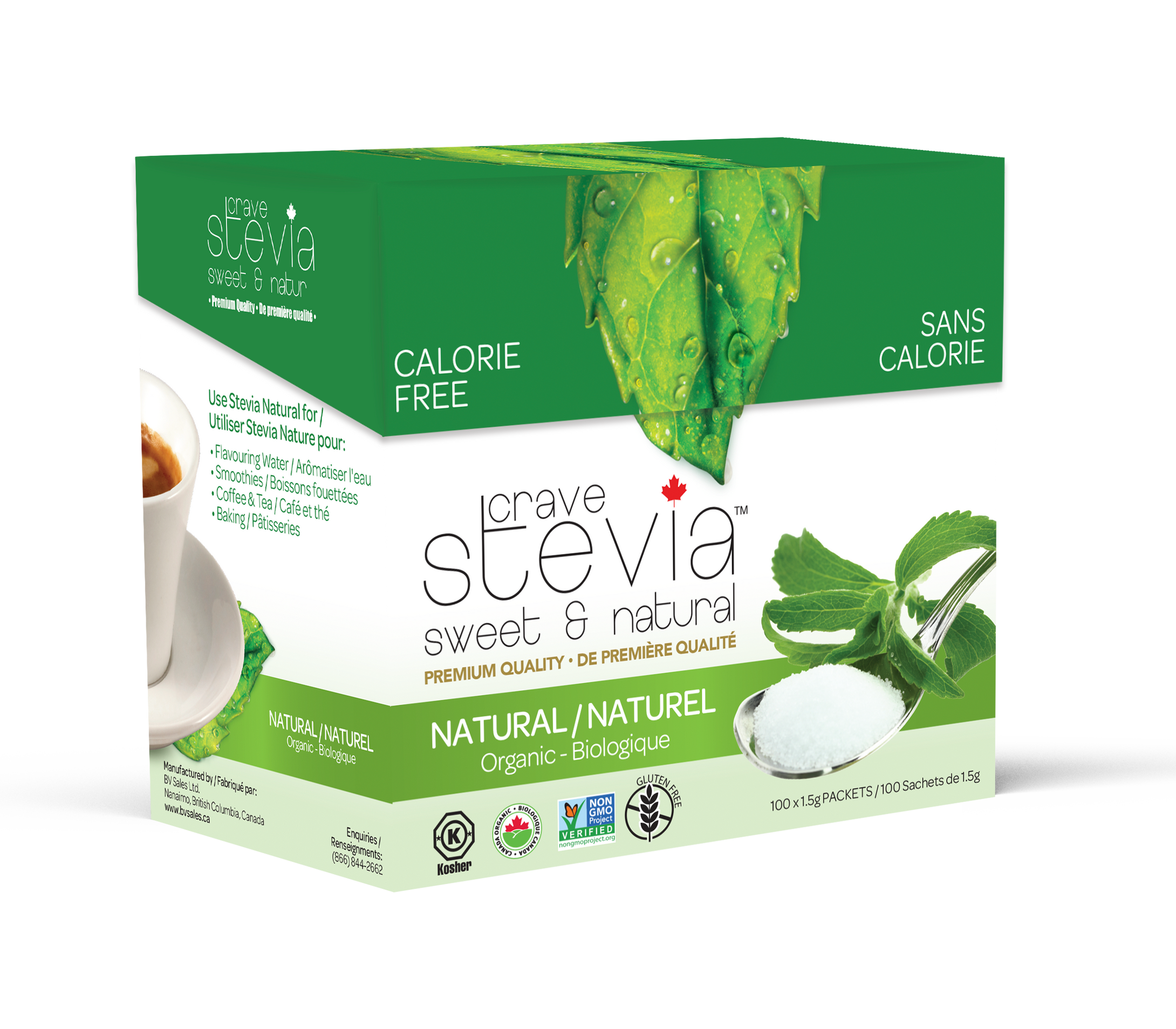 Stevia Natural 100 pkts - (1g 100/b)
