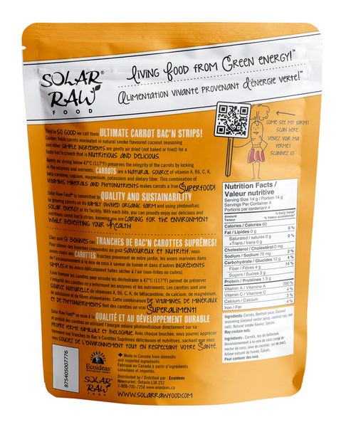 Solar Raw Food Ultimate Carrot Bac'n Strips - (57g)